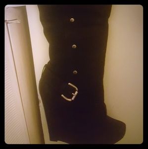 Black tall boots by Bakers
